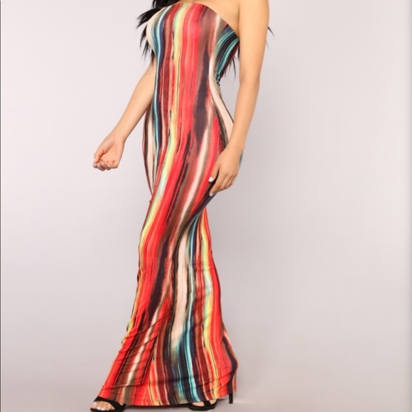 Fashion Nova Dresses & Skirts - Multicolored Tube Dress- Plus Size